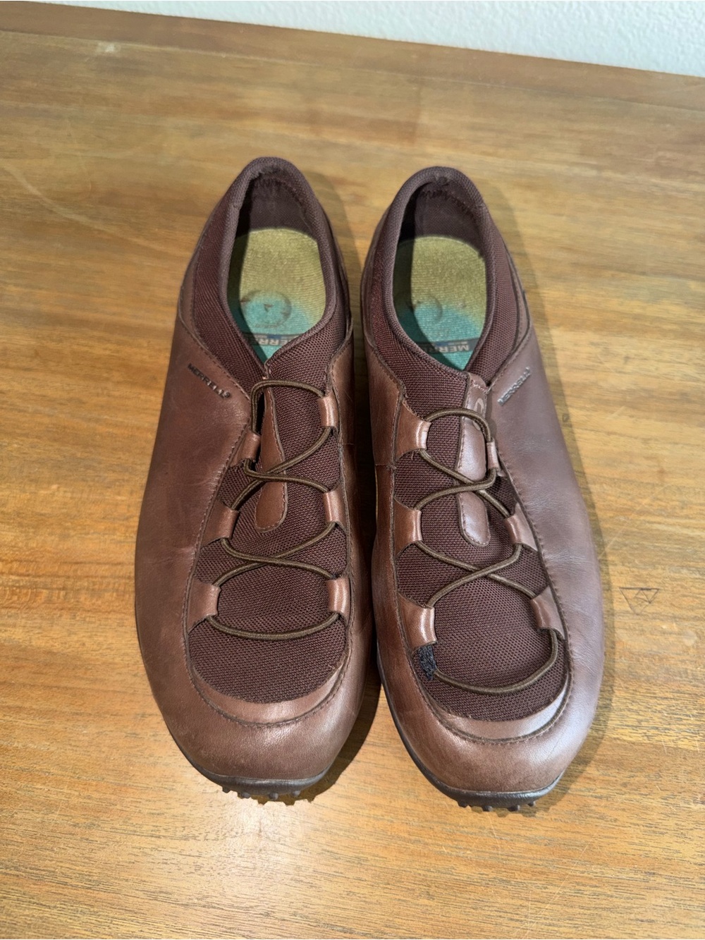 Merrell Brown Slip-On Leather & Mesh Loafers